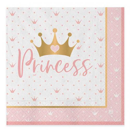 Princess Party, Princess Crown napkins, 33x33cm, 20pcs/ 1pkt