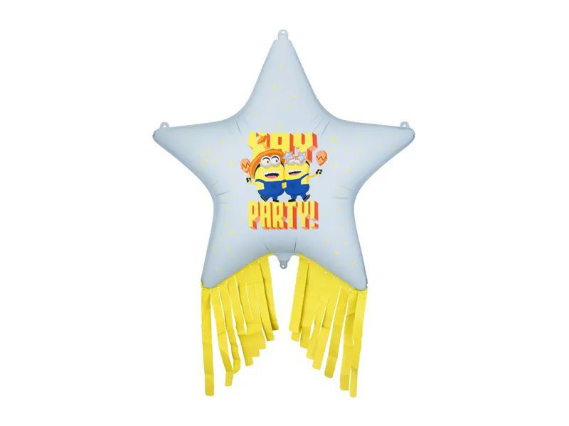 Foil balloon Star with tassels Minions, 72x72 cm, mix