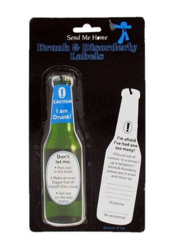 Drunk & Disorderly Labels / Luggage Tag, 5pcs / 1pkt