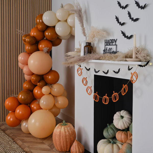 Balloon Arch - Orange tones, Grey, Peach