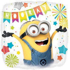 Minions Despicable Me Square Birthday Balloon - 18" Foil (each)