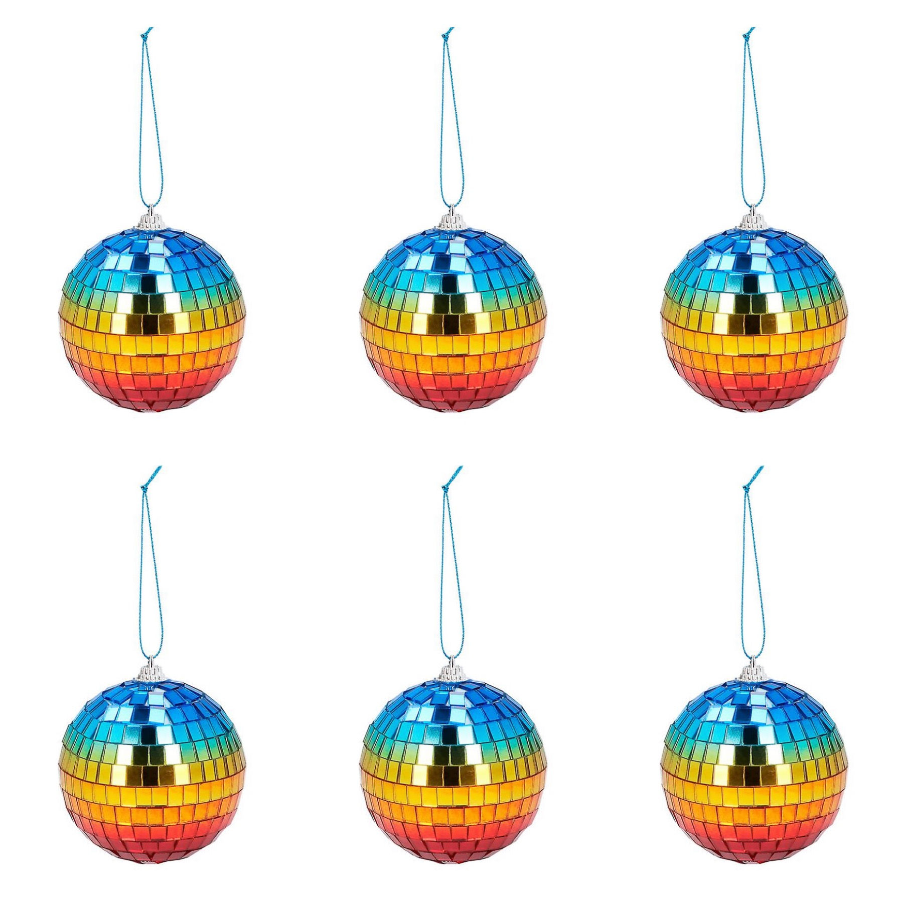 Disco Ball Set Rainbow 6pcs/ 1pkt, 8cm Dimension