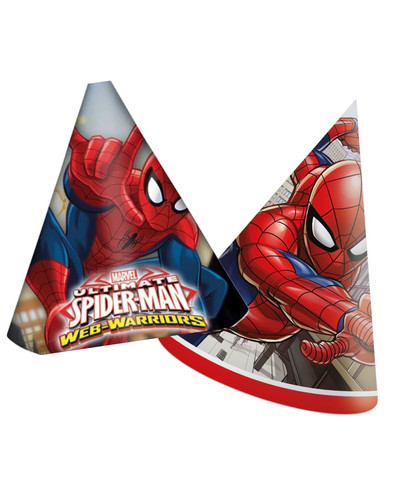 6 Cappelli Party Spider-Man Marvel - Coni Carta FSC Per Feste E Compleanni - Foto 8