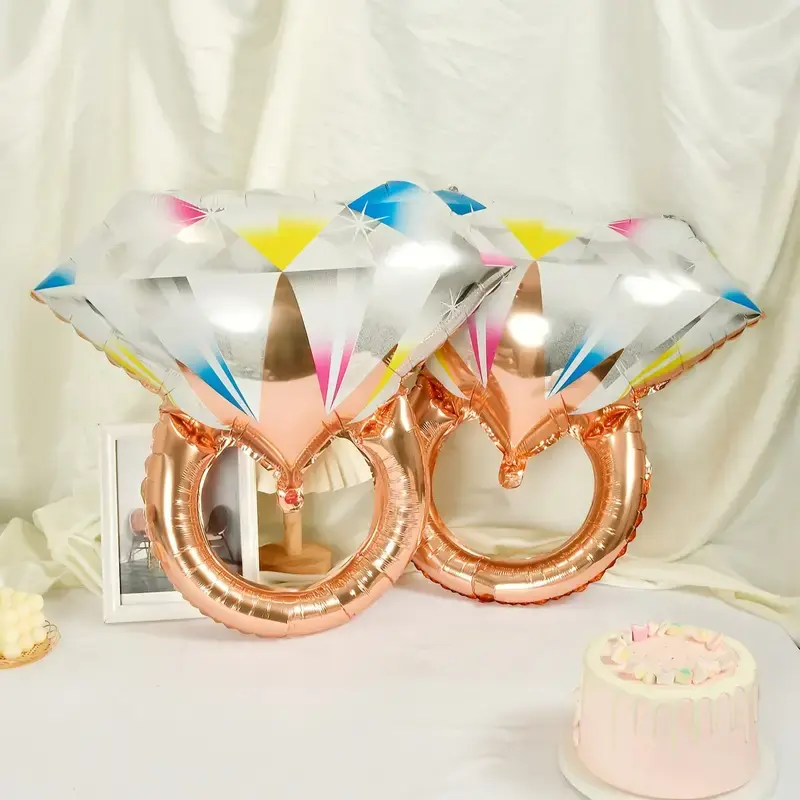 Thumbnail: She Said Yaaas Rose Gold Ring Foil Balloon, 1pc 