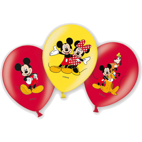 Mickey Mouse Latex Balloons - 11" Latex Balloons 6pcs / 1pkt
