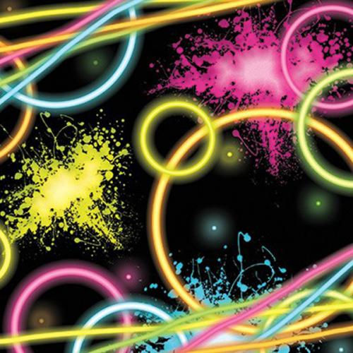 Glow Party, Happy Birthday napkins, 33x33cm, 16pcs/ 1pkt