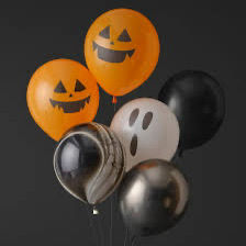 Ginger Ray Pumpkin & Ghost Halloween Latex Balloon 12in - Pack of 6