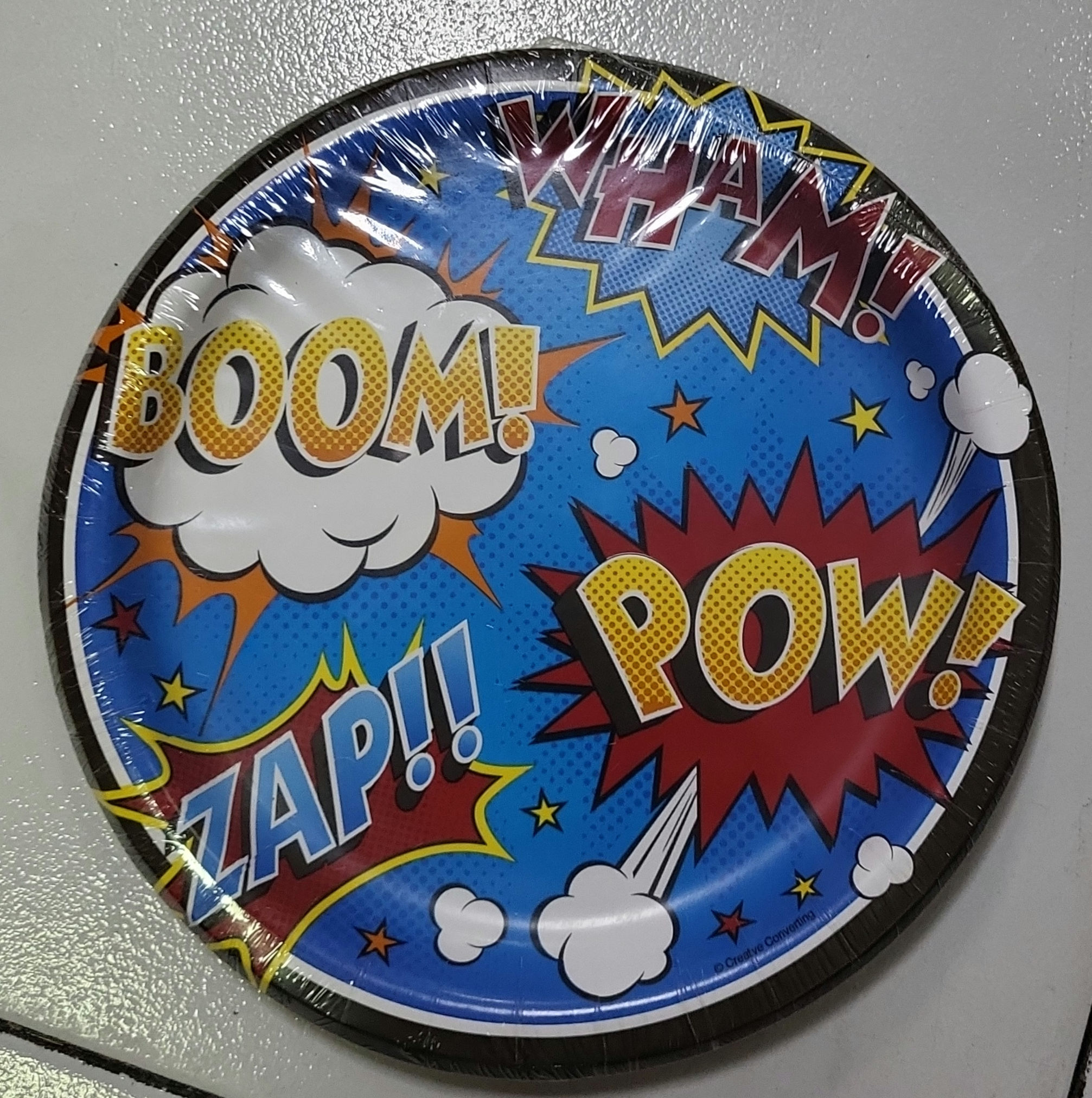 Super Hero Pop Art Party Paper Plates, 23cm, 8pcs/ 1pkt