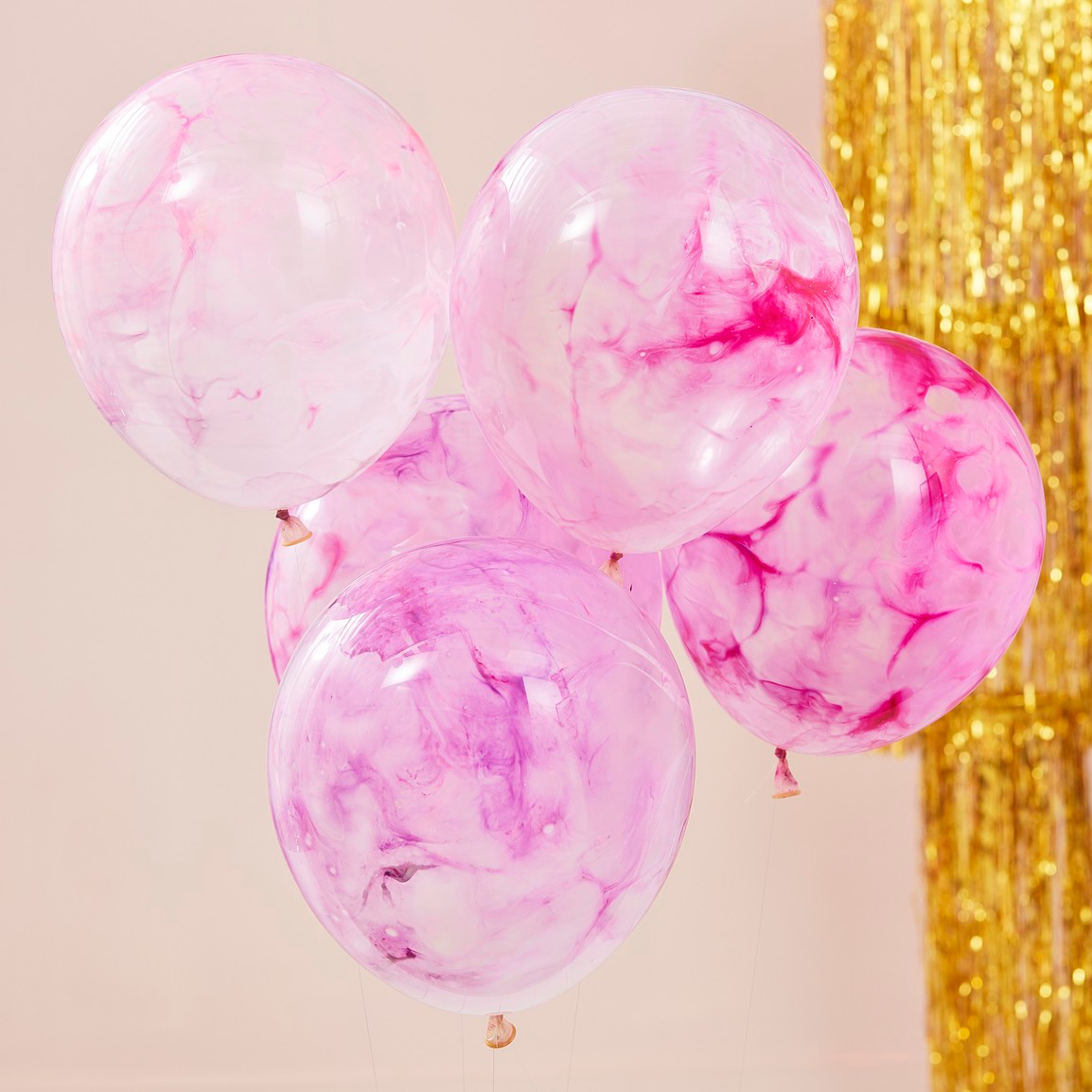 Pink Paint Balloons 5pcs /