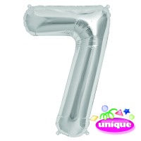 Thumbnail: Silver 34” Number Foil Balloon (each)