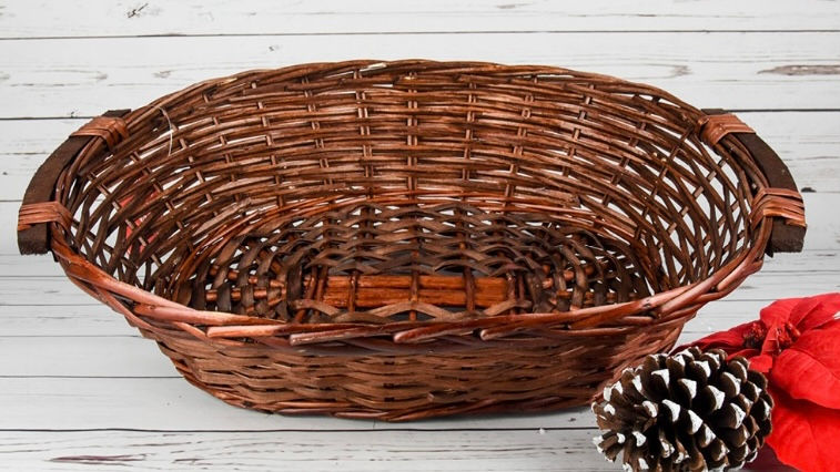 Thumbnail:  Hamper cane basket in various colours, each, 49x40x13.5cm