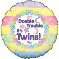 Double Trouble, It's Twins - 18'' Foil Balloon