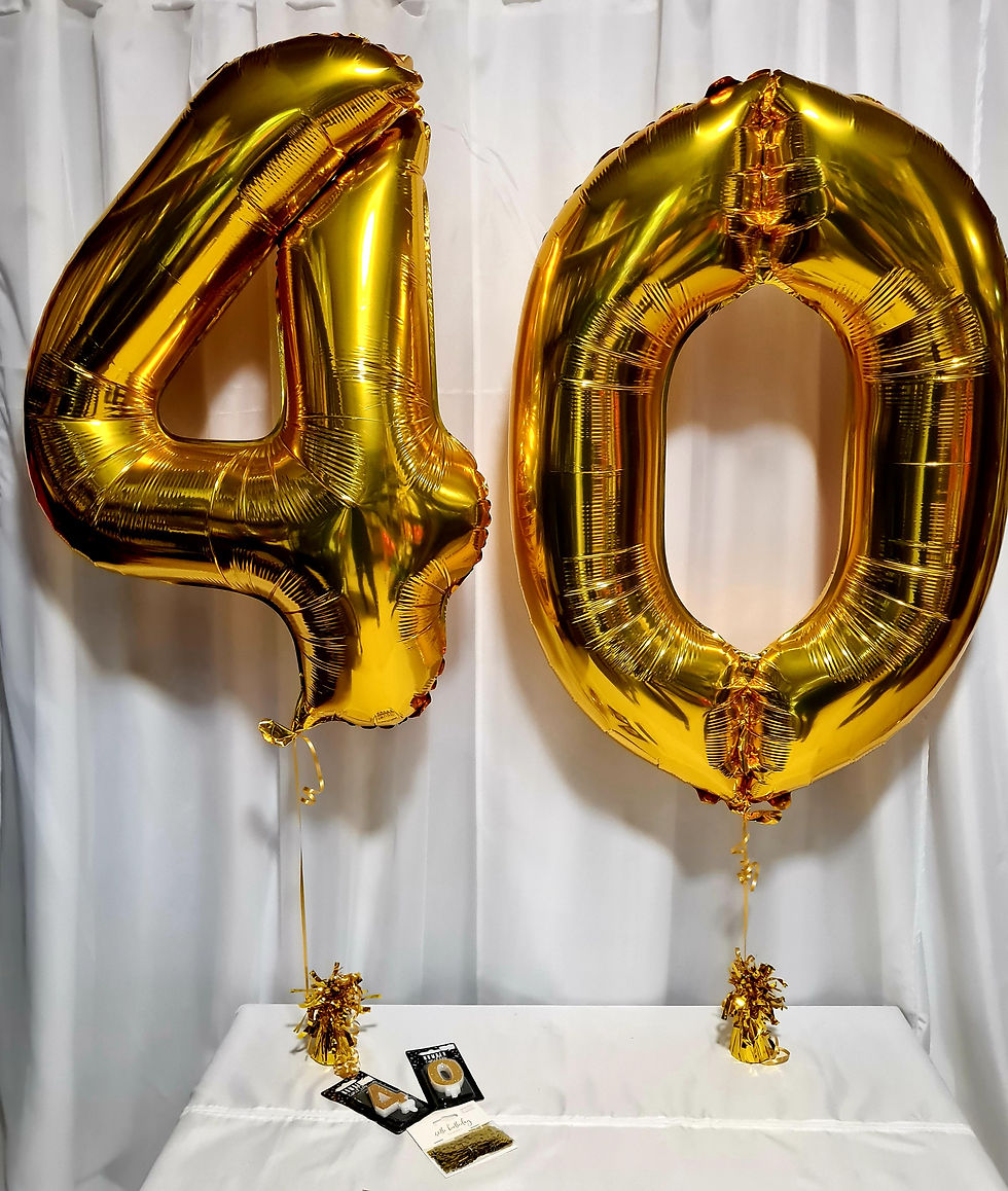 Thumbnail: 2 foil 34" numbers including helium and 2 weights