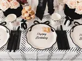 Thumbnail: Monochrome Ribbon Paper plates Happy Birthday with bow, mix, 24 cm
Paper 