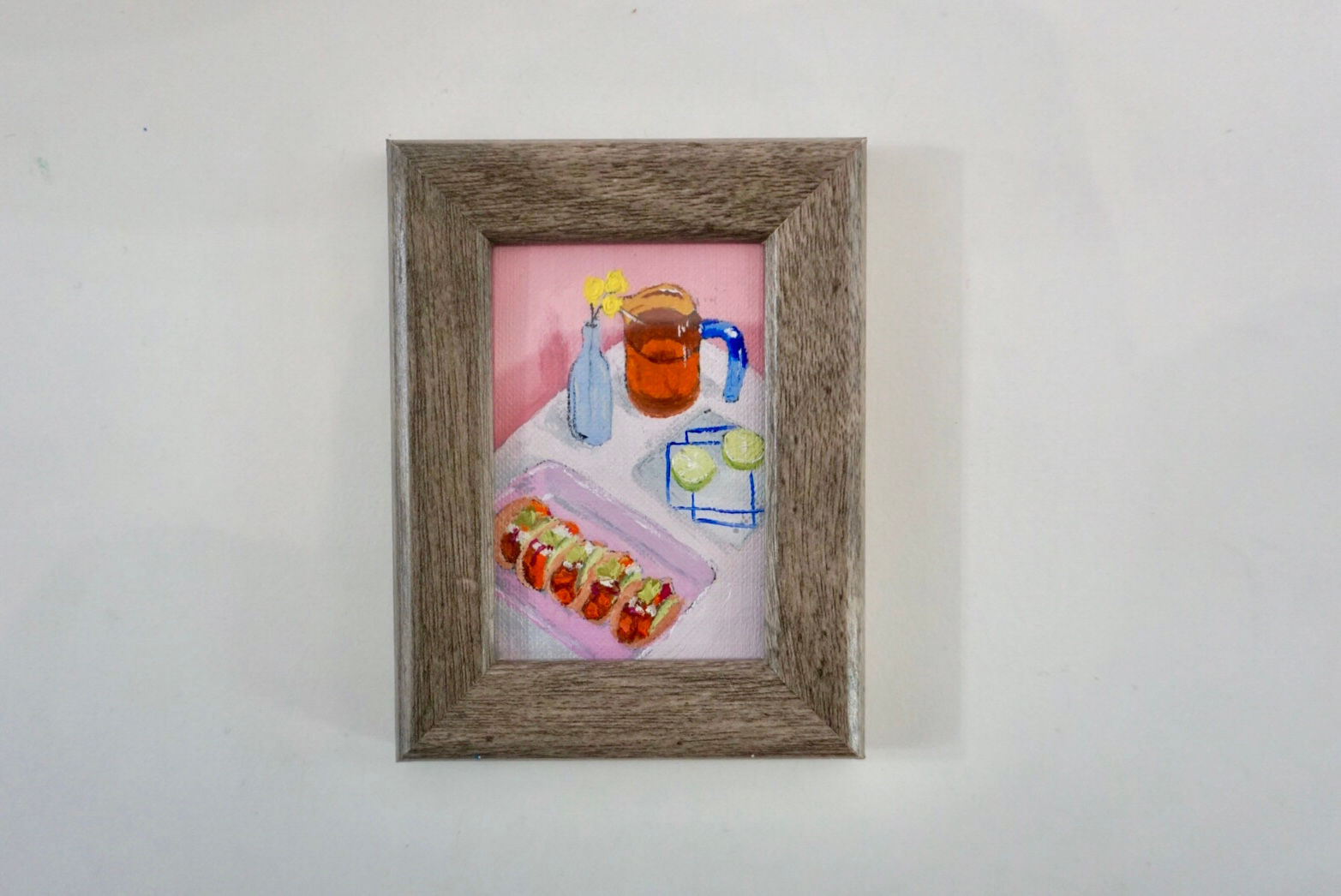 taco/bao bun Tiny Art - 2inx3in - Framed, Made in WPG