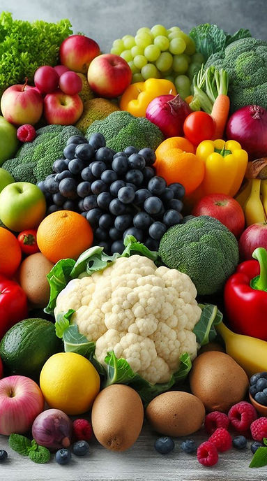 Fruit and vegetables  - all healthy food