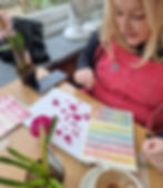 Student studying the botany of hydrangea flowers - Jackie Isard Botanicals