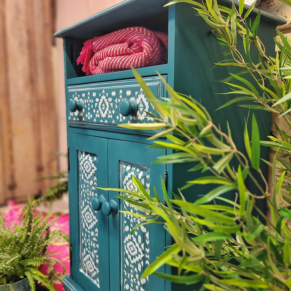 Thumbnail: Available to Commission - Blue Painted Cupboard Cabinet