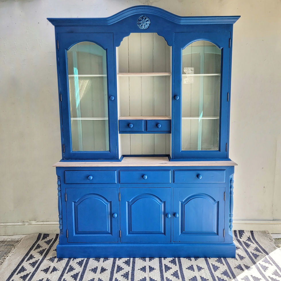 Thumbnail: COMMISSION ITEM - Large Blue and White Hand Painted Dresser