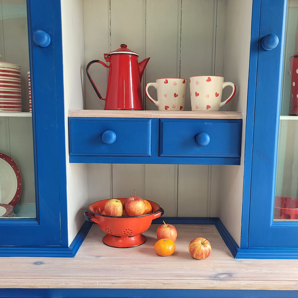 Thumbnail: COMMISSION ITEM - Large Blue and White Hand Painted Dresser