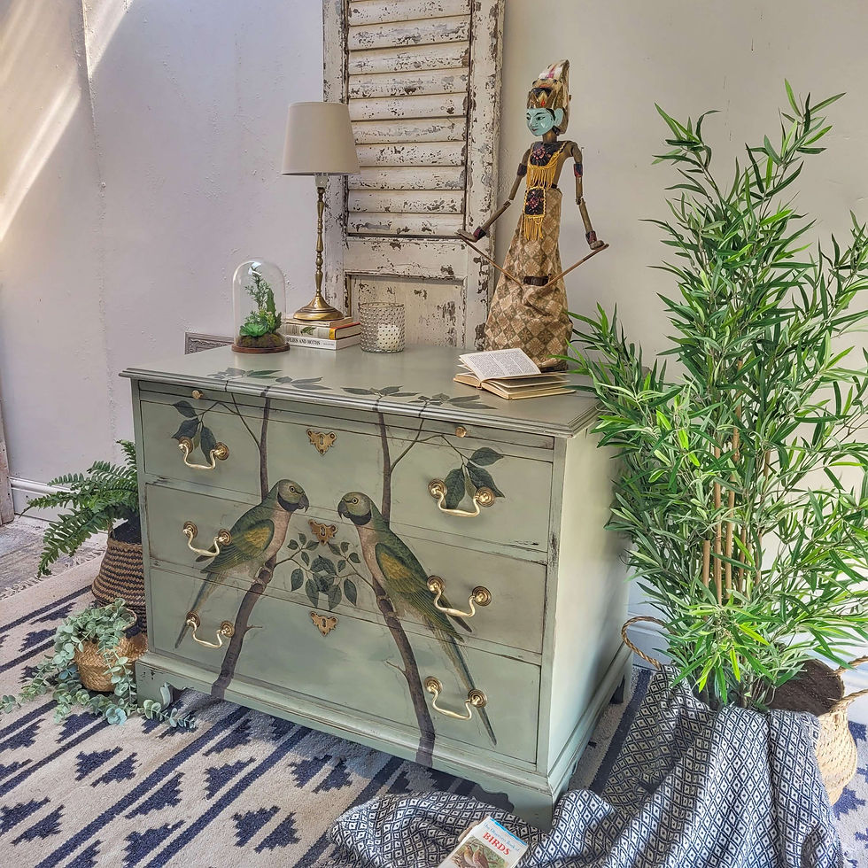 Thumbnail: Chest of Drawers, Desk, Green,  Hand Painted, Dresser