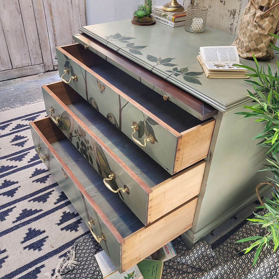 Thumbnail: Chest of Drawers, Desk, Green,  Hand Painted, Dresser