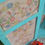 Thumbnail: Folksy Turquoise Decoupaged Corner Cabinet
