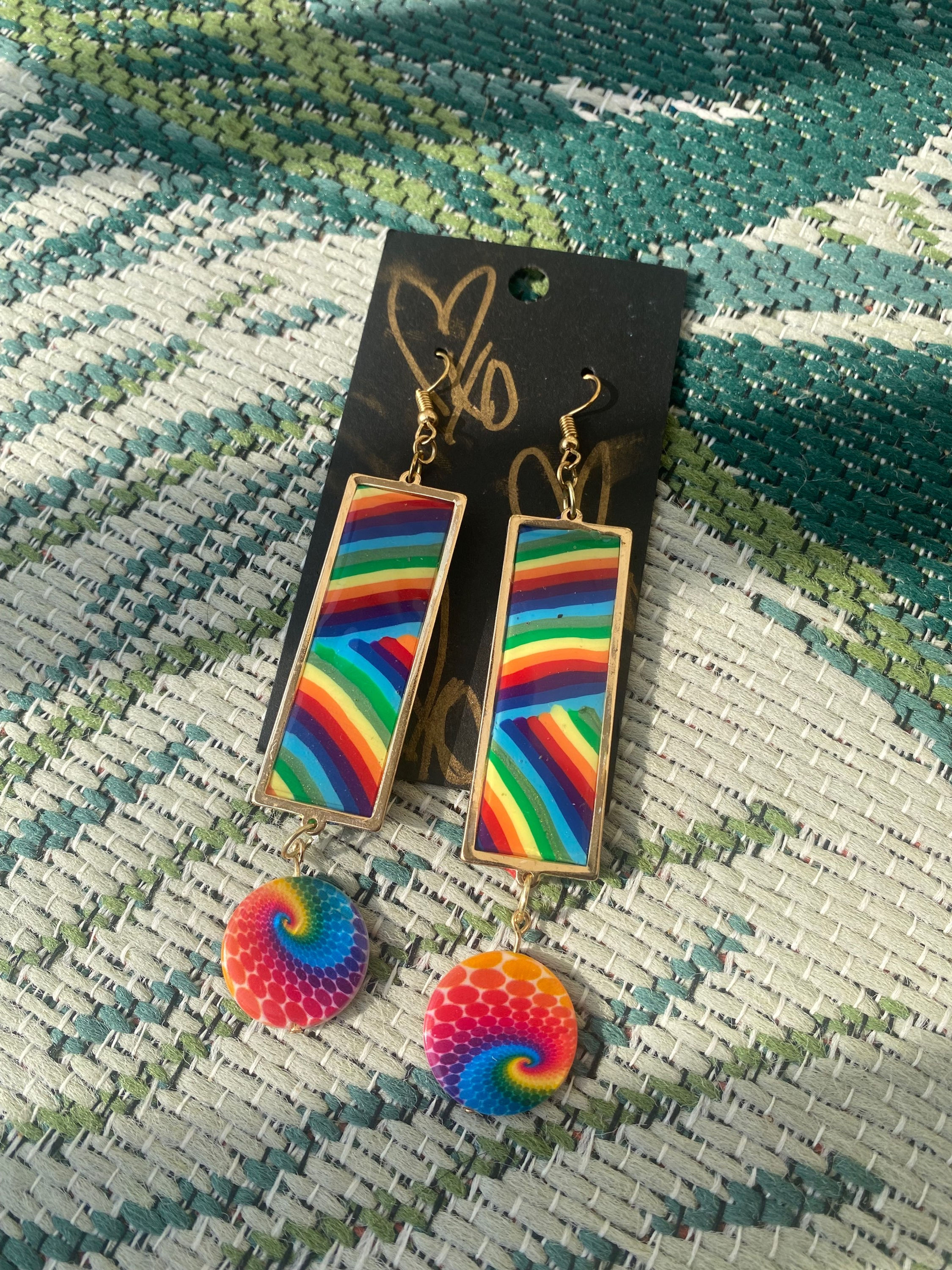 Rainbow Road pendants- swirls 