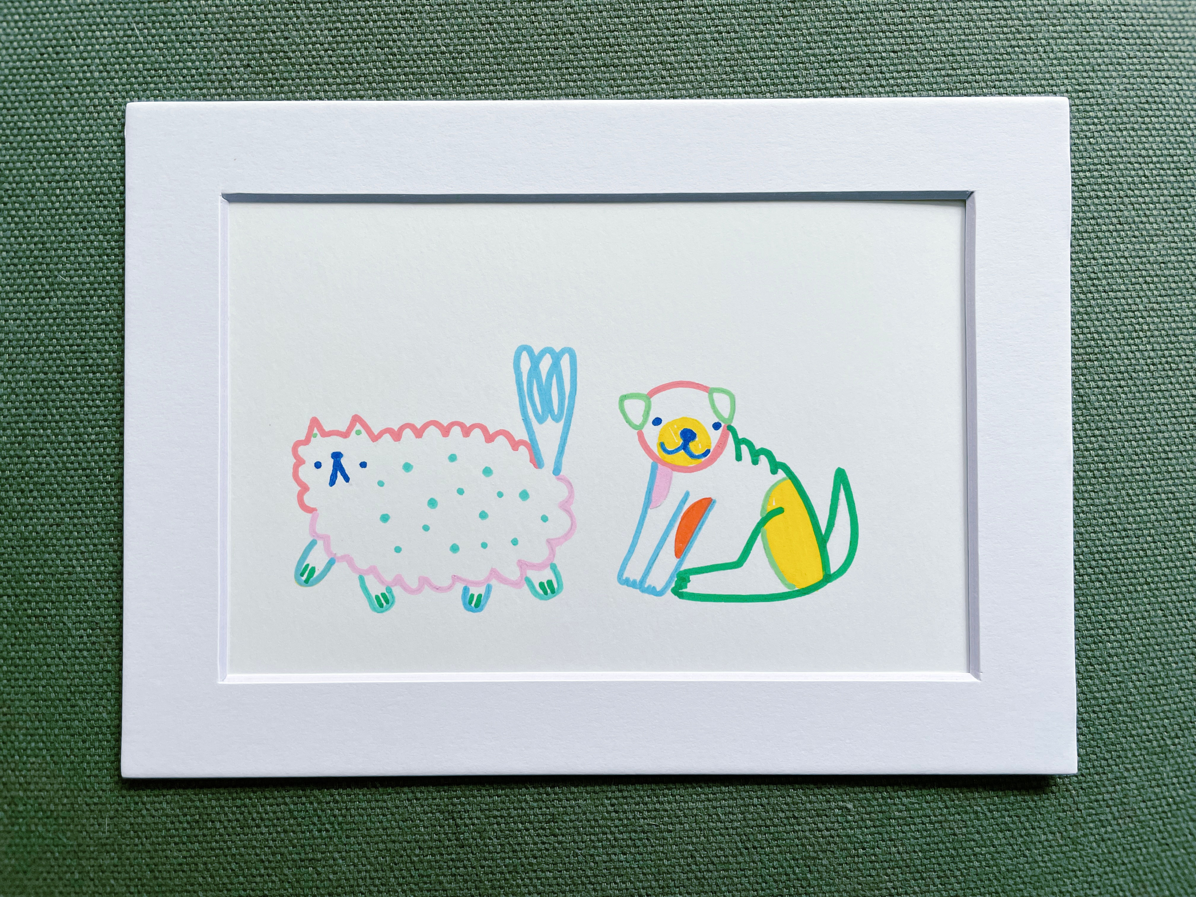 Abstract Pups Drawing