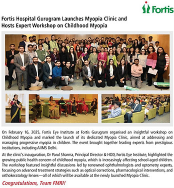 Fortis Hospital gurigram Myopia Clinic