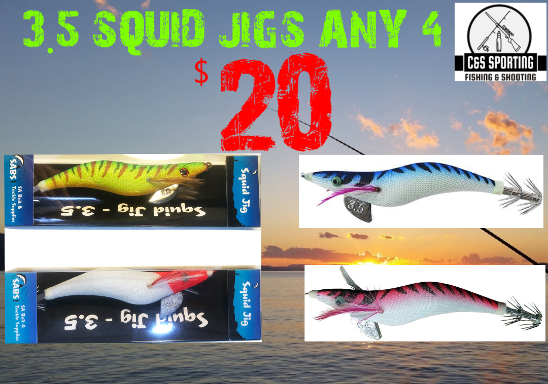 SQUID JIGS 3.5 ANY 4 $20