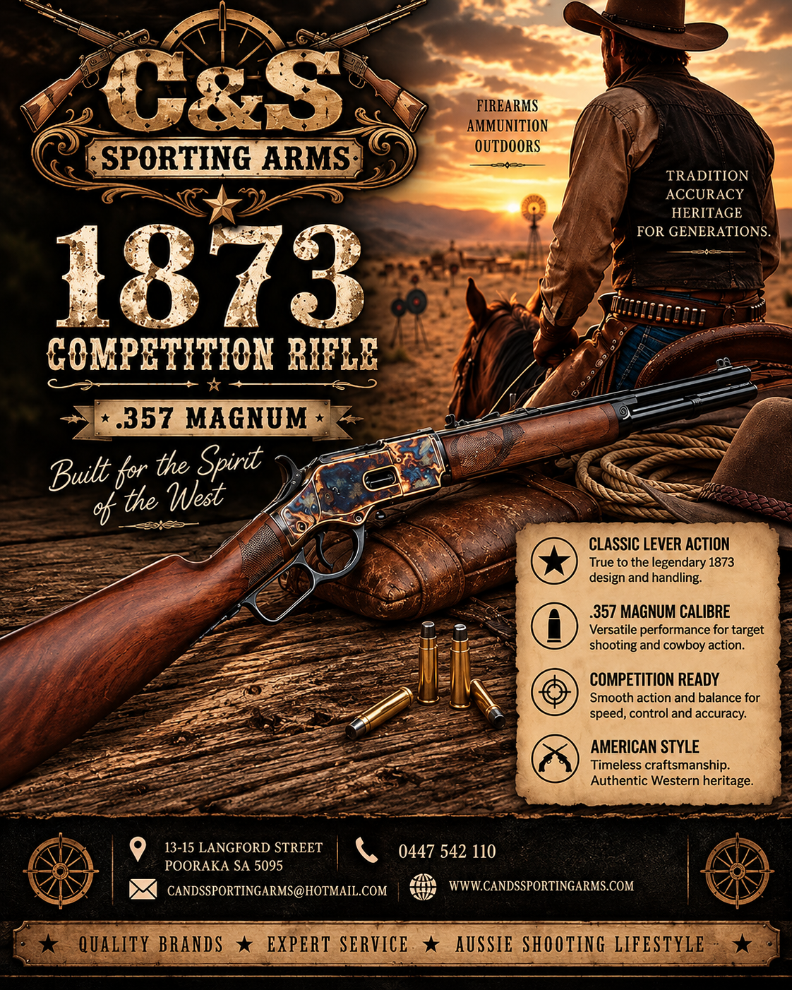 Ubertai 1873 Competition Rifle 20" .357MAG