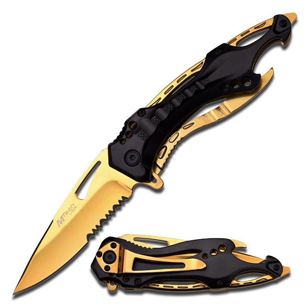 MTech Gold Half Serrated Pocket Knife