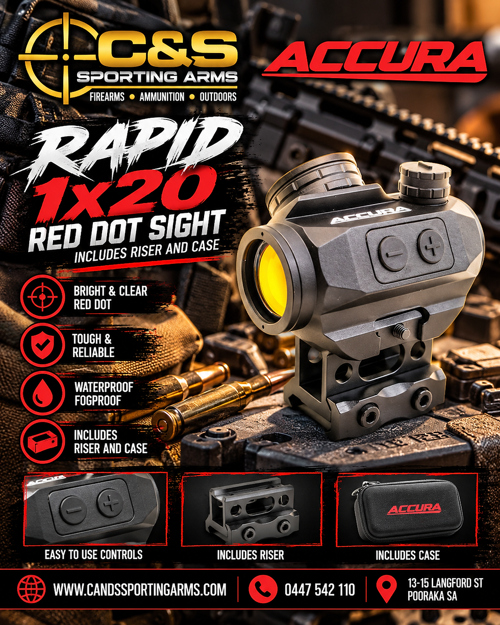 Accura Rapid 1x20 Red Dot Sight includes Riser and Case