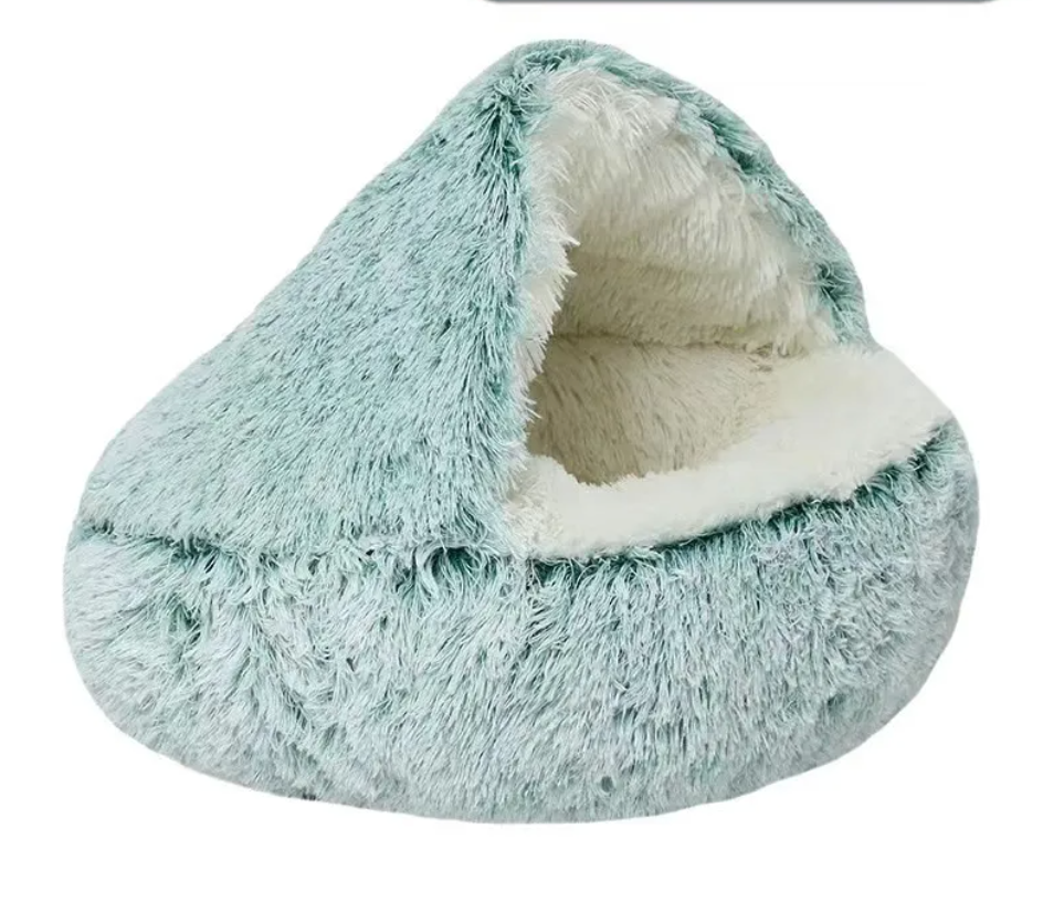 Thumbnail: Semi-Closed Cat Bed with Universal Cover - Four Seasons Nest for Small Dogs and 