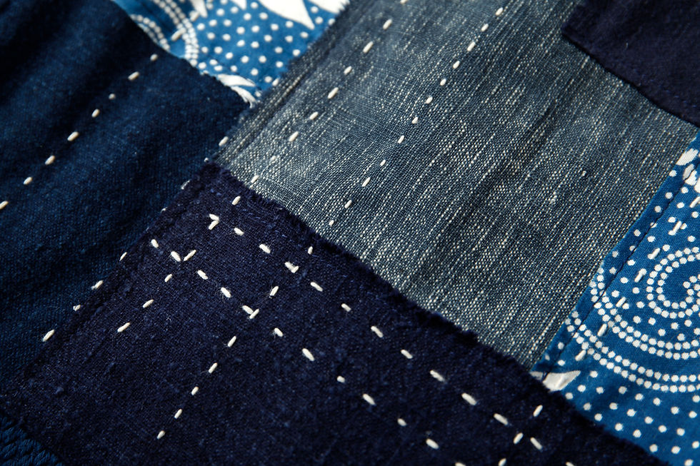 Thumbnail: 【PAZU】Indigo Patchwork Tote Bag