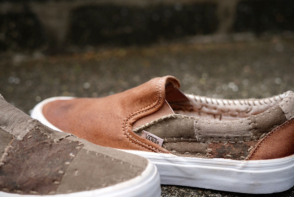 Thumbnail: Sale The Persimmon Dye "Kakishibu" Patchwork Vans Slip On