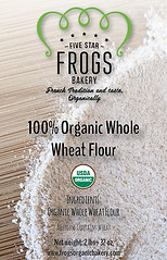 Close up of the Frogs Organic Whole Wheat Flour