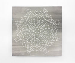 watercolor, awl, & pen on woodblock