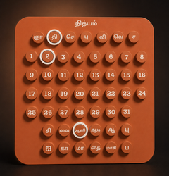 Nithyam Arambh Tamil Edition handcrafted perpetual calendar in Clay