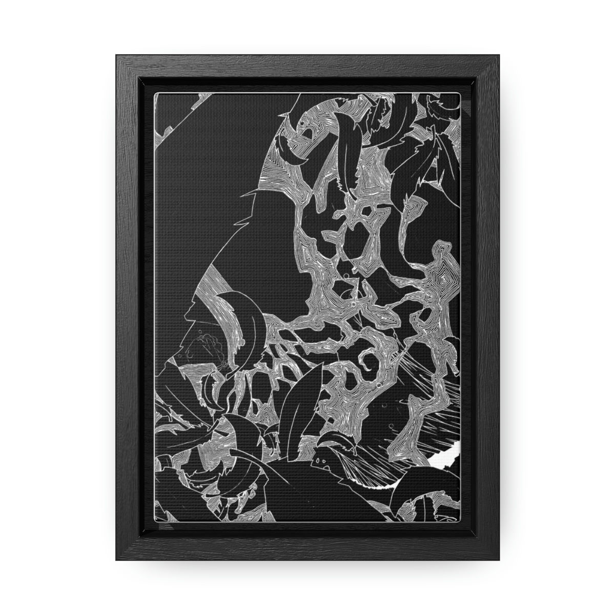 Descending Feathers Inverted: Gallery Canvas Wraps, Vertical Frame