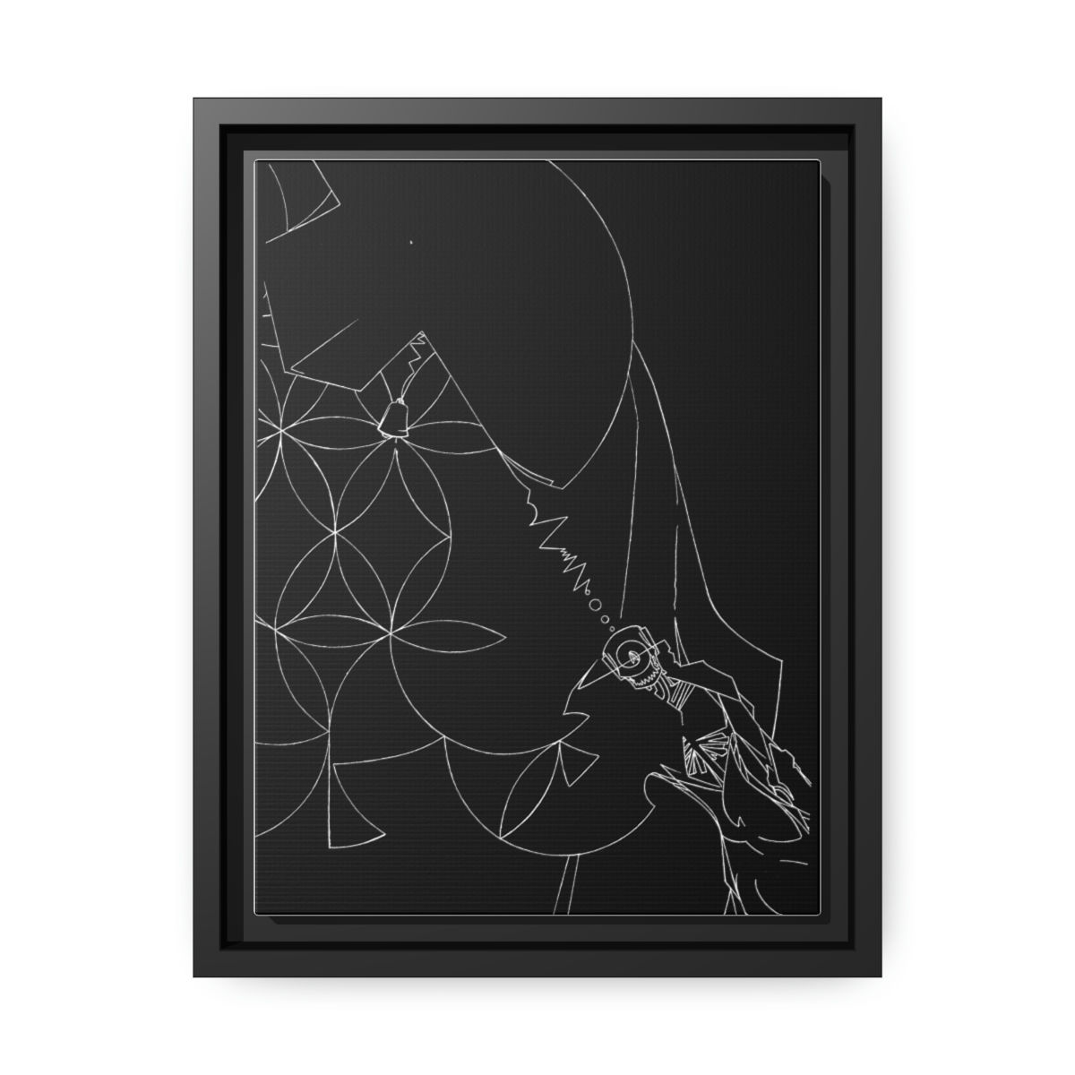 Past Fear Inverted: Matte Canvas, Black Frame