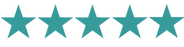 Five Teal Stars