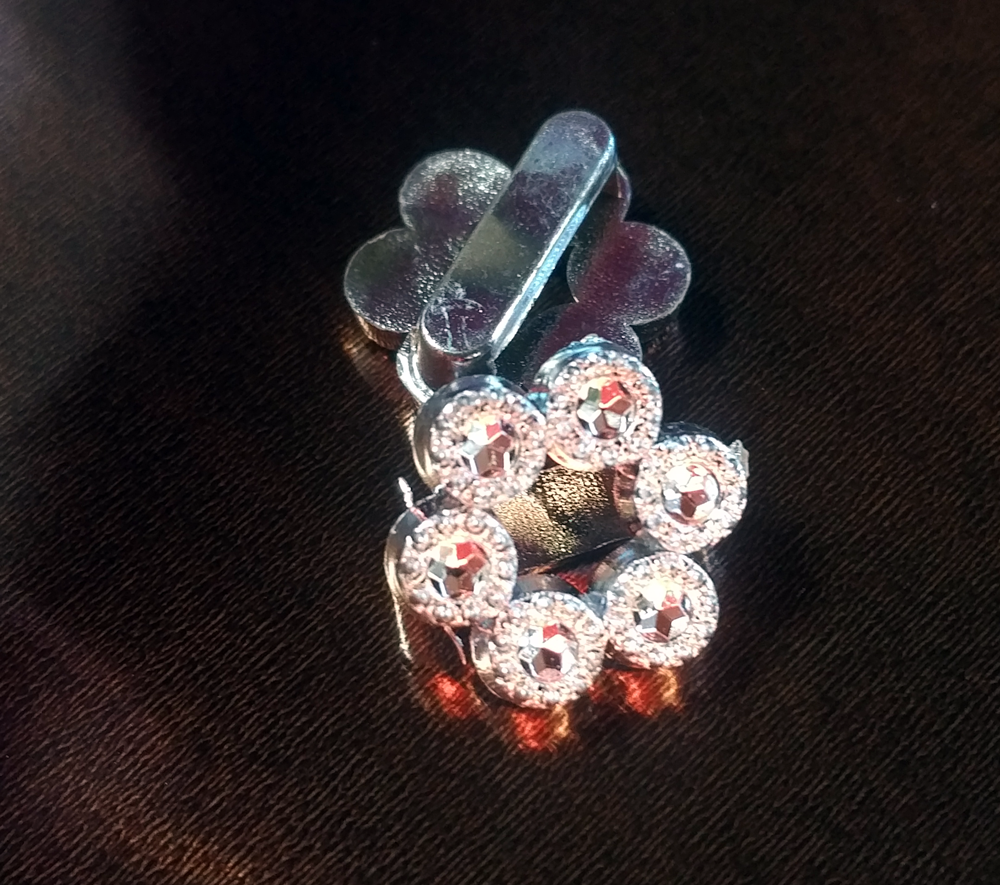 silver diamante buckle