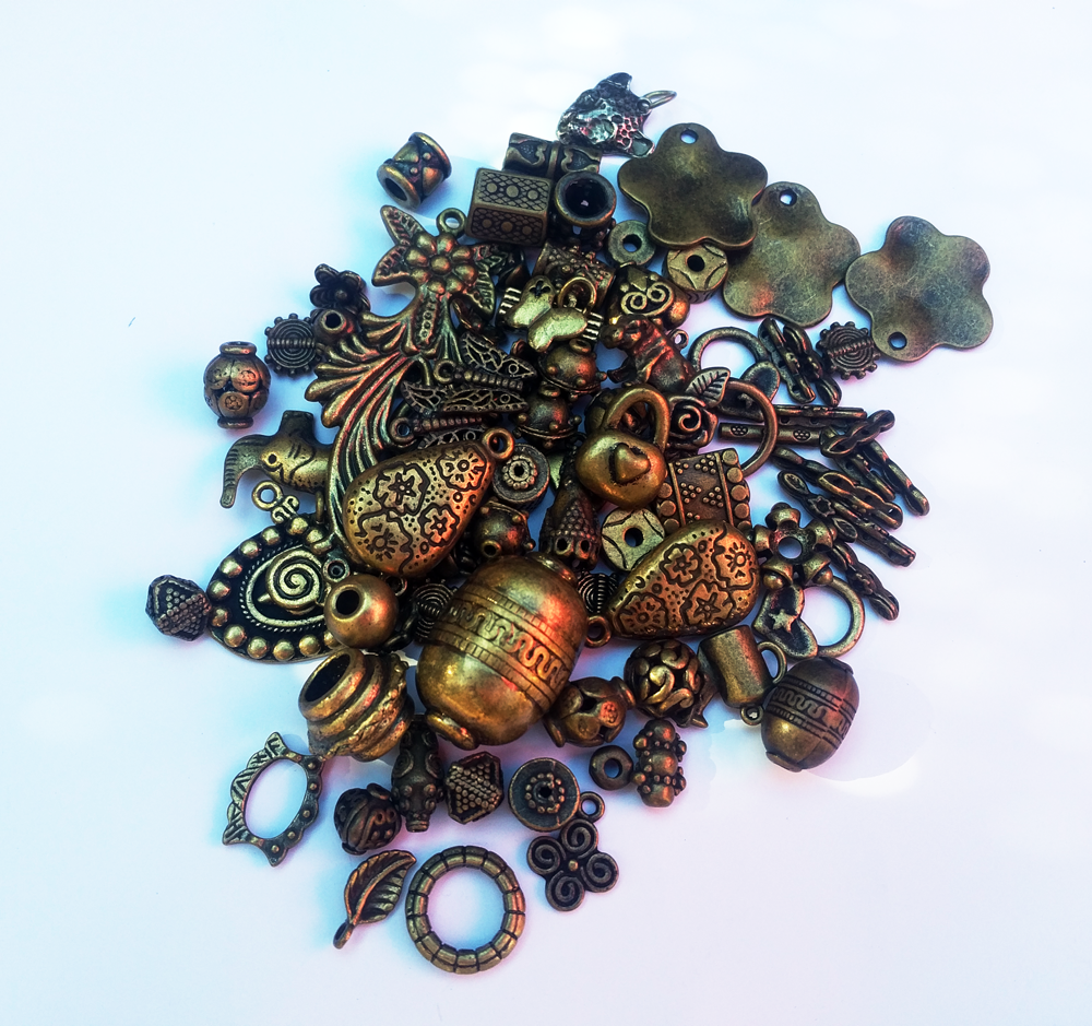 mixed charm collection includes charms spacers & bead caps