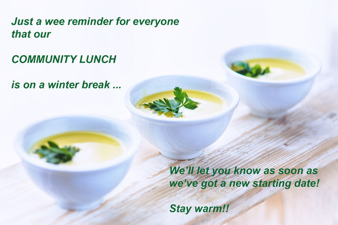 No Community Lunch Until Further Notice