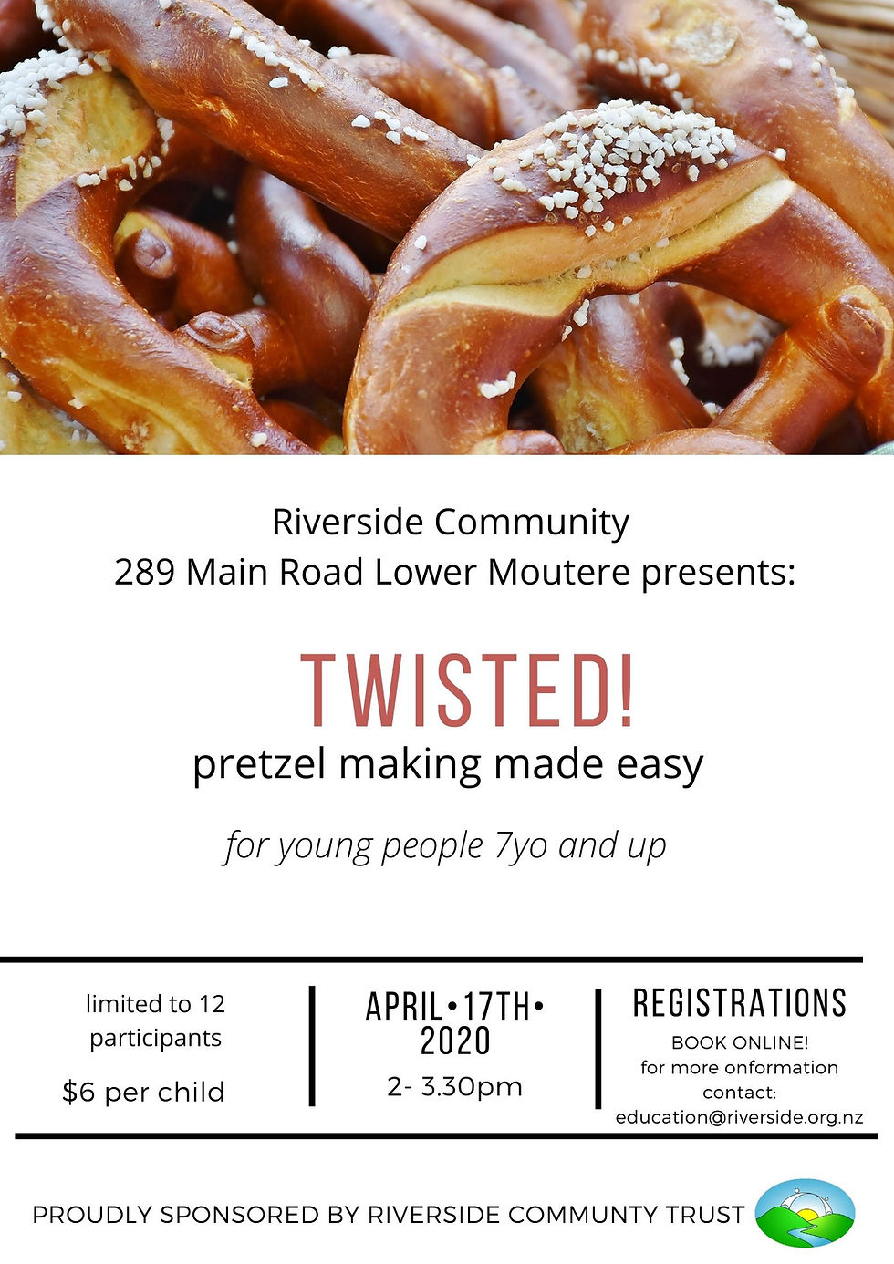 Poster of a Pretzel Making Workshop for Kids