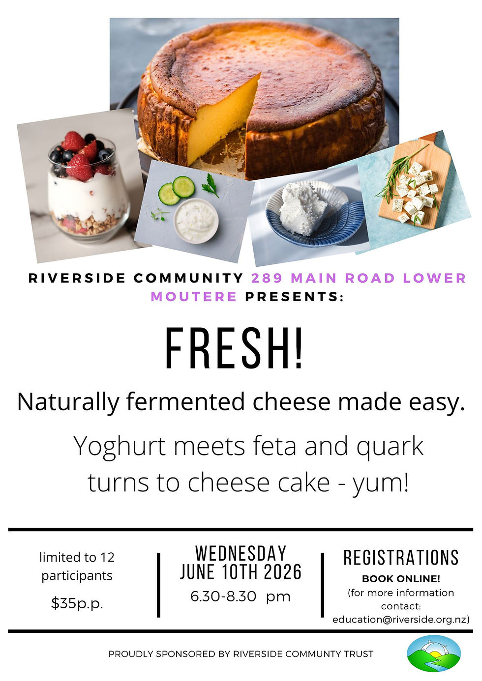 Fresh Cheese Making Workshop at Riverside Poster