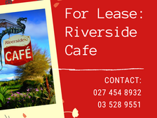 Riverside Cafe is For Lease!