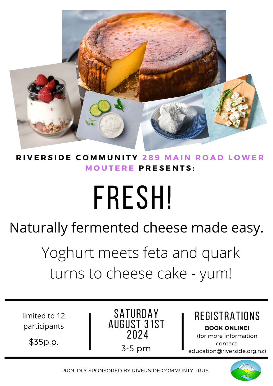 Fresh Cheese Making Workshop at Riverside Poster